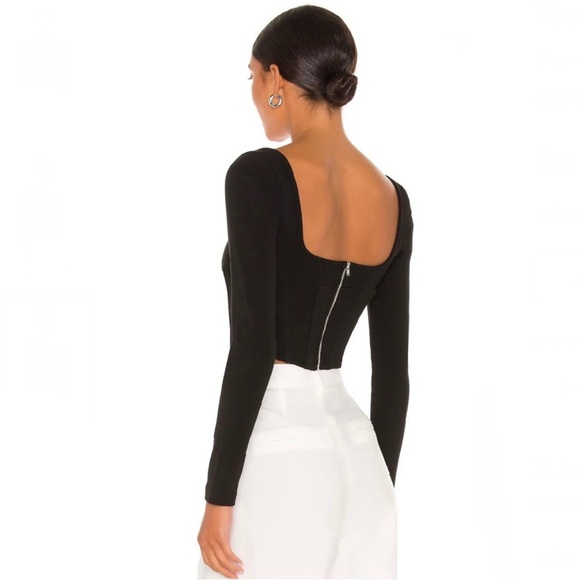 NEW ATOIR REVOLVE BLACK RIBBED BUSTIER CROP TOP - Picture 6 of 8